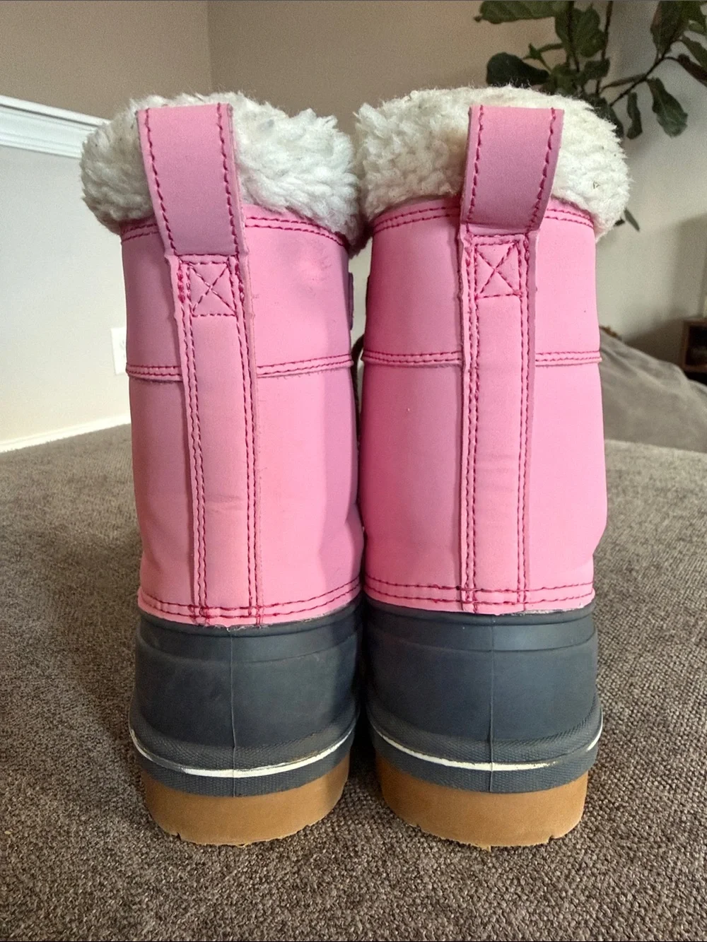 Cat & Jack Kids Snow Boots in Pink and Gray